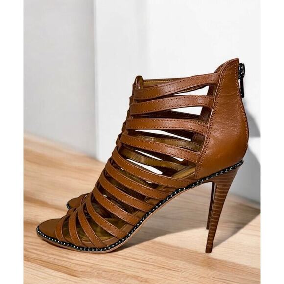 Coach Brown Strappy Heels - Picture 1 of 6